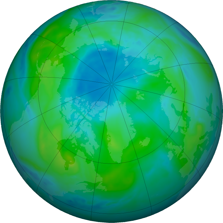 Arctic ozone map for 01 September 2020